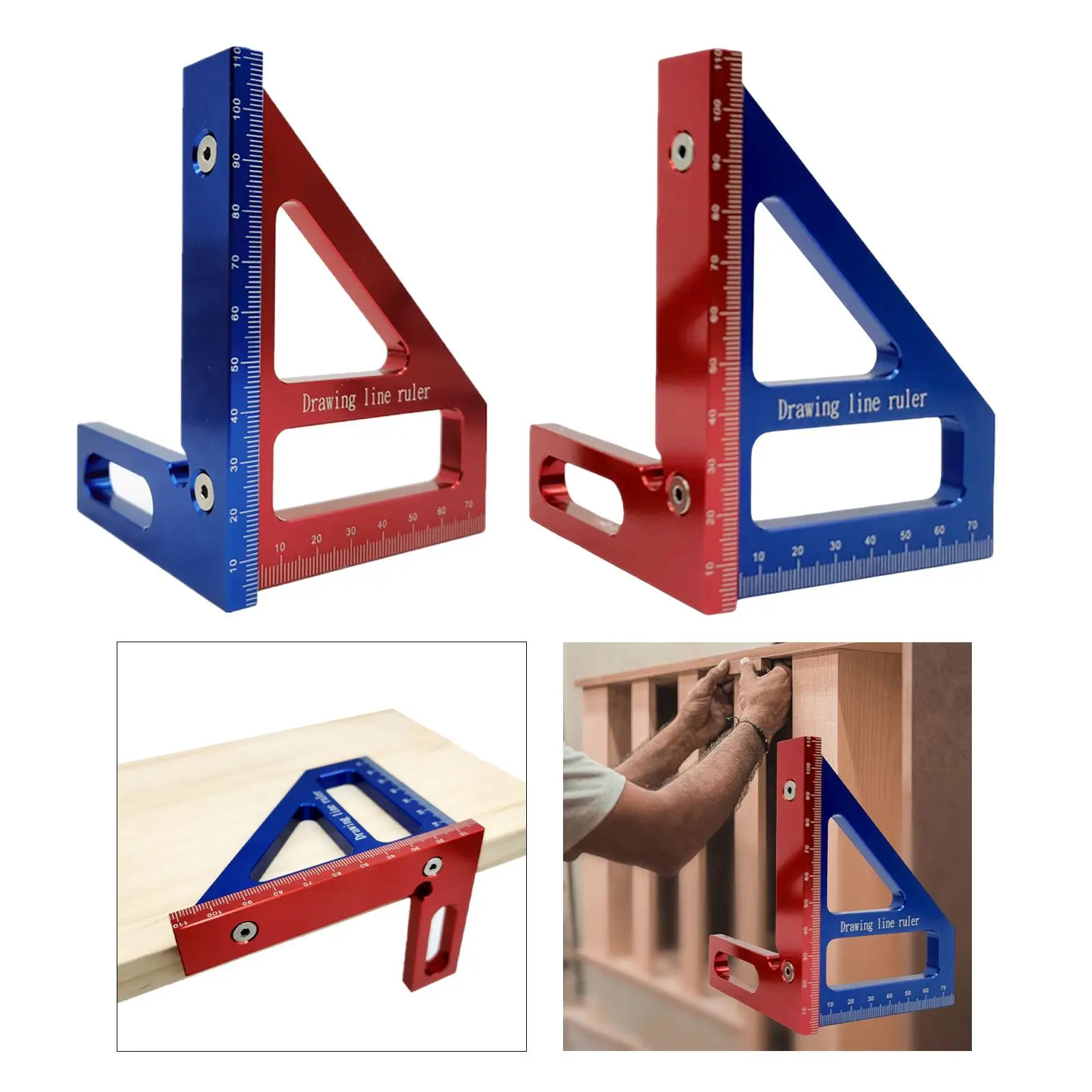

Aluminum Alloy Miter Triangle Ruler Angle Measuring Tool Multi Angle Measuring Ruler