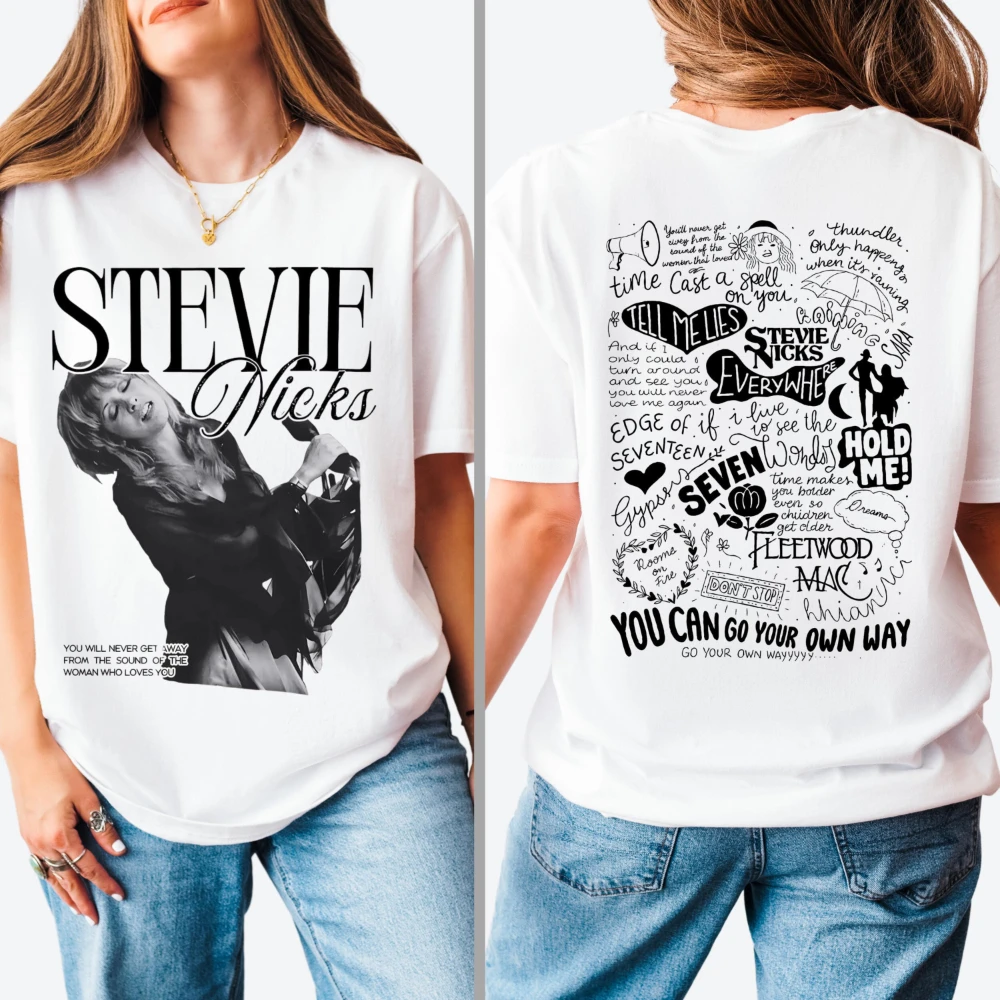 Stevie Nicks Shirt Vintage Concert TeeMusic Lover Gift Classic Rock Band Tshirt Short Sleeve Shirt Unisex Men Women All-Season