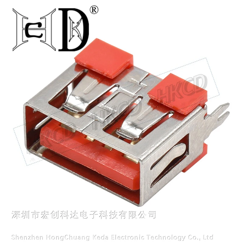 10PCS USB Type A Connector Short Body AF10.0 4Pin 5A High Current Fast Charging Interface 180 ° Direct Insertion Female Socket