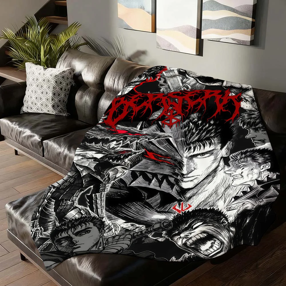 Adventure anime Berserk Blanket For Sofa Office Bed Plane Travel Sleep Read Relax Camping Soft And Warm