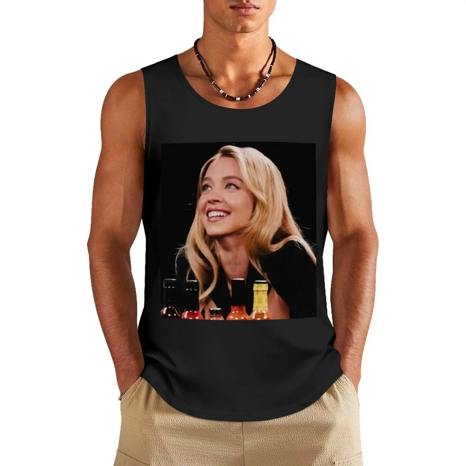 

Sydney Sweeney Tank Top Sports clothing Men's summer clothes Sleeveless men