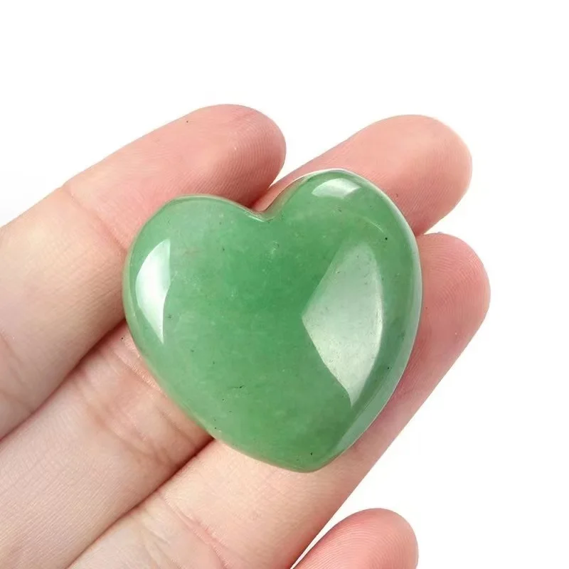 Love Heart Natural Stone Ornament 15mm 20mm Crystal Guardian Gem Healing Energy Beads Fengshui Home Decorations 5pcs