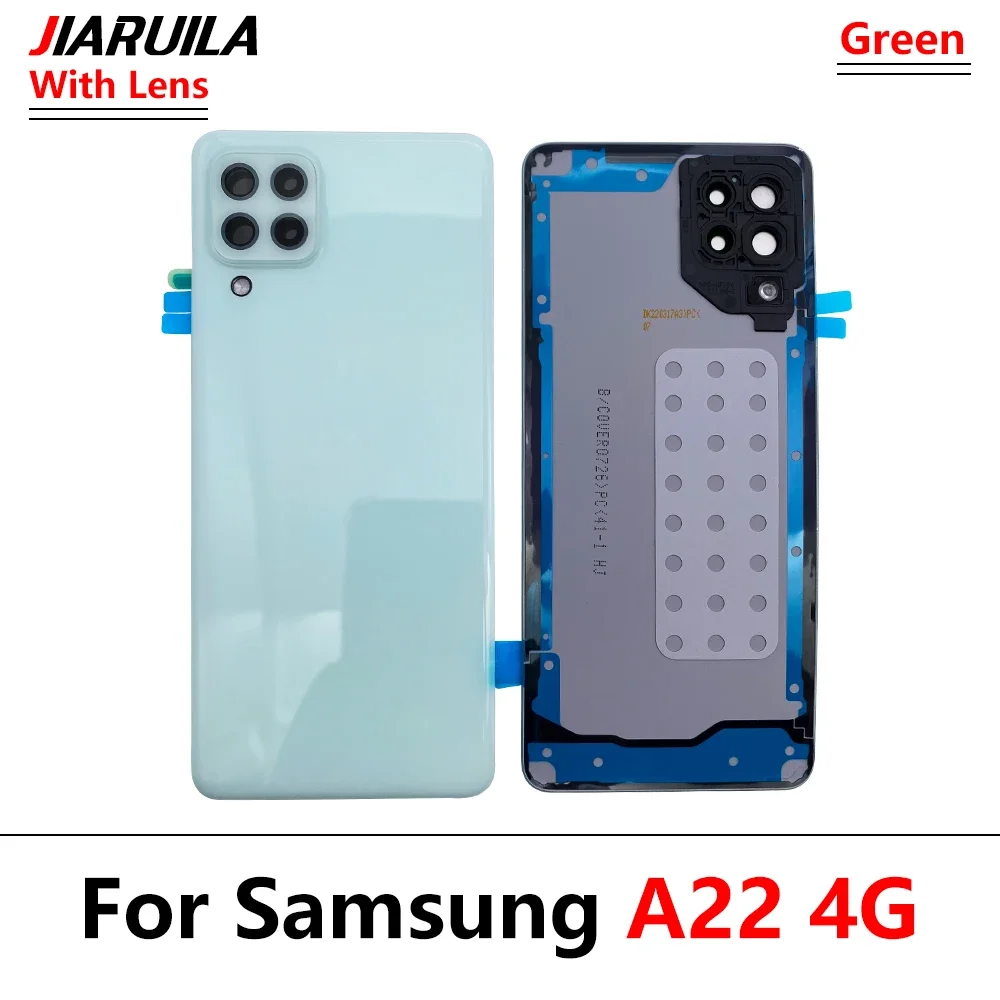 Back Battery Cover Housing Phone Housing Case Replacement With Adhesive With Camera Lens For Samsung A22 4G A225F / A22 5G A226B