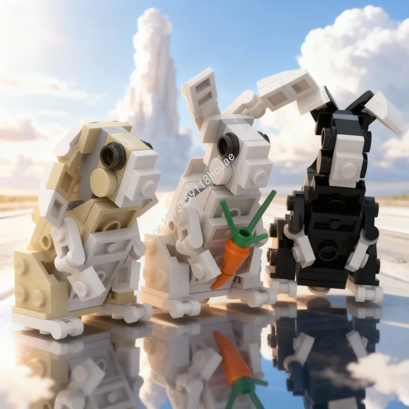 

Набор для сборки 147 деталей: Модель стоящего кролика MOC, конструктор, архитектурный, креативный, рождественский подарок, развивающая игрушка для детей