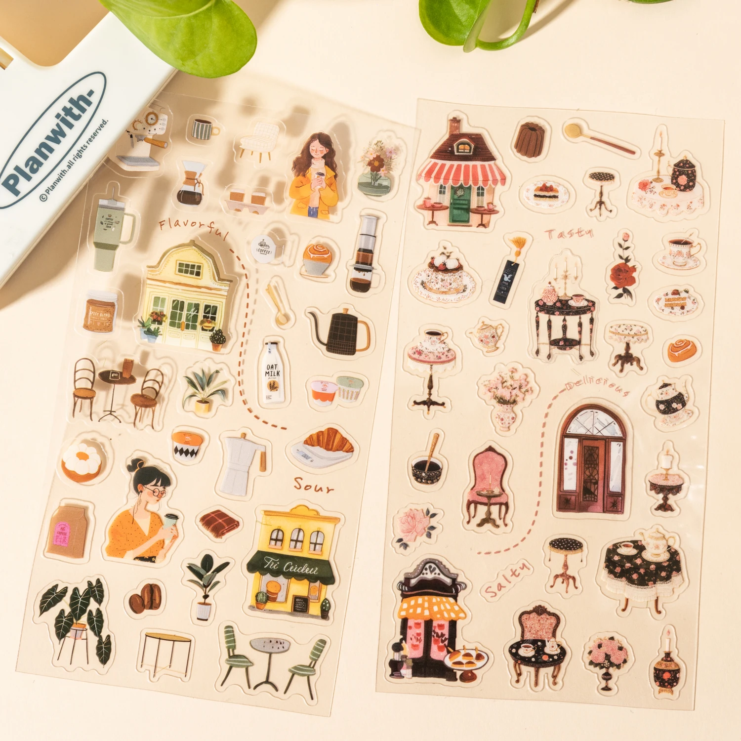 A Leisurely Home Series Cute Character Life Landscape PET Sticker Creative DIY Journal Material Collage Scrapbook Stationery