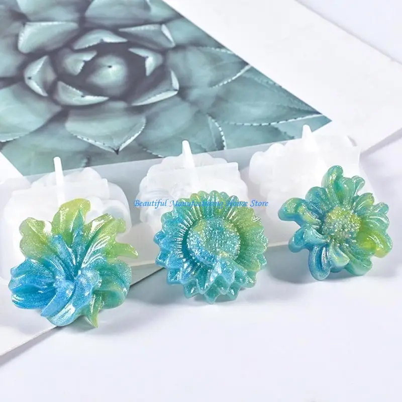 E56A Three-dimensional Crown Flower Petal Patch Pendant Silicone Mold for Diy Crafts