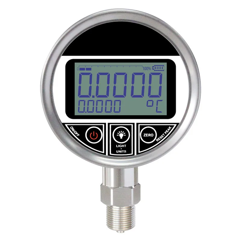 Square Car Biogas Screw Compressor Stainless Steel Diaphragm Seal Digital Hydraulic Jack Pressure Gauge for Water