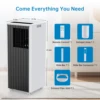 ポータブルエアコン 8000 BTU、3-In-1 AC 冷却ユニット、2 スピード、24 時間タイマー、低ノイズ、部屋オフィス用の迅速な設置 6