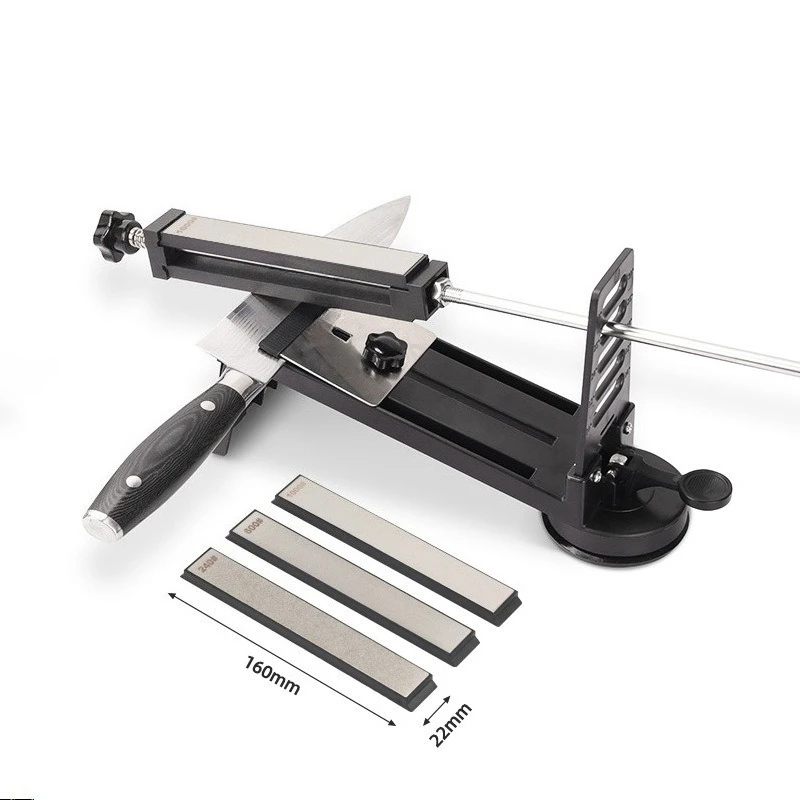 Professional Fixed Angle Knife Sharpener  Household Tool Equipped With 3 Titanium Coated Diamond Sharpening Stones