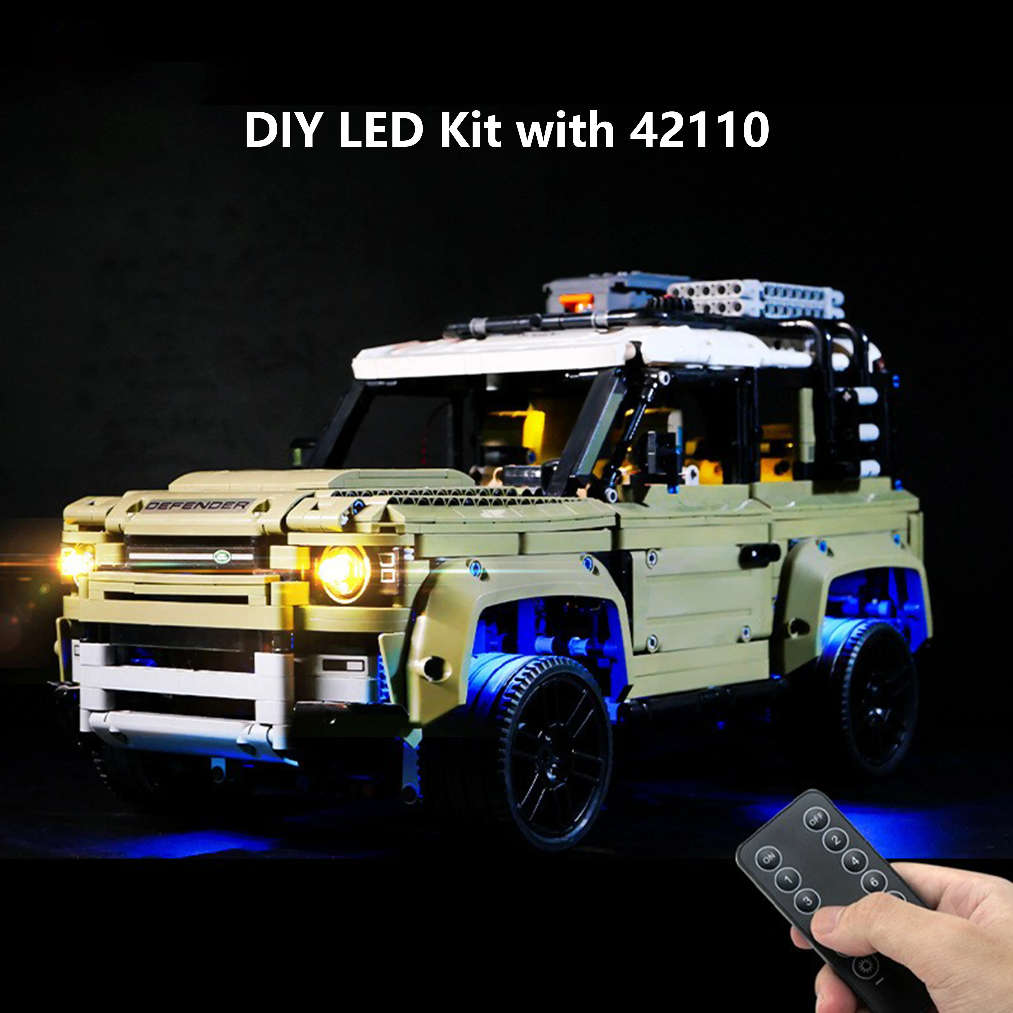 

DIY Building Block LED Light Kit for 42110 Technic Off-Road Defender Model, Lighting Accessories for Creative Display & Gift