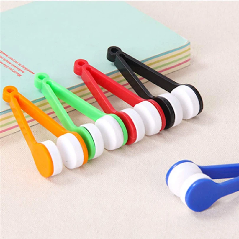 Two-side Glasses Brush Soft Microfiber Spectacles Cleaner Glasses New Creative Cleaner Rub Eyeglass Cleaning Brush Wiping Tool