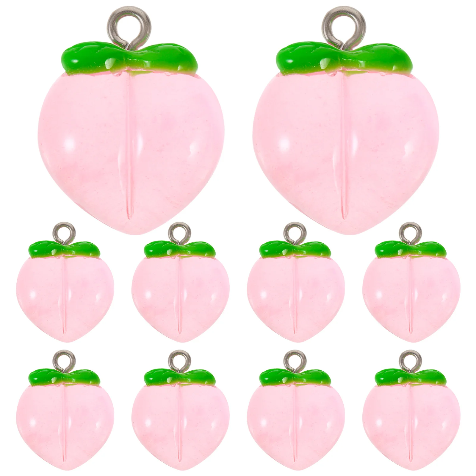 10 قطعة دلايات فاكهة الخوخ قلادة واقعية عالية DIY بها بنفسك مجوهرات أقراط قلادة صنع الحرفية السحر السائبة الملحقات