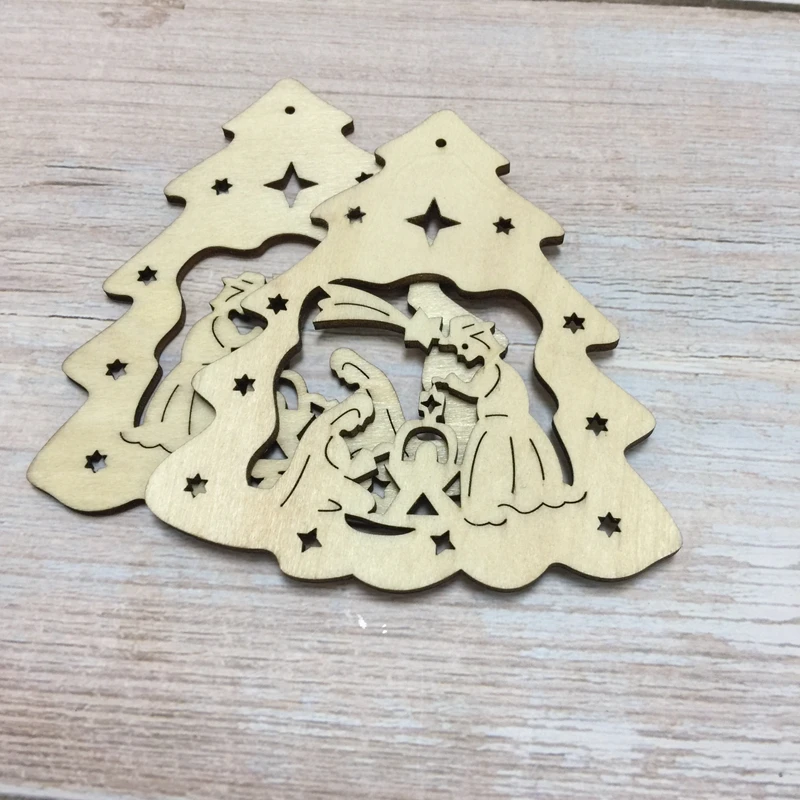 20 Stück Krippenfiguren - Lasergeschnittene Unfertige Holzformen Bastelbedarf