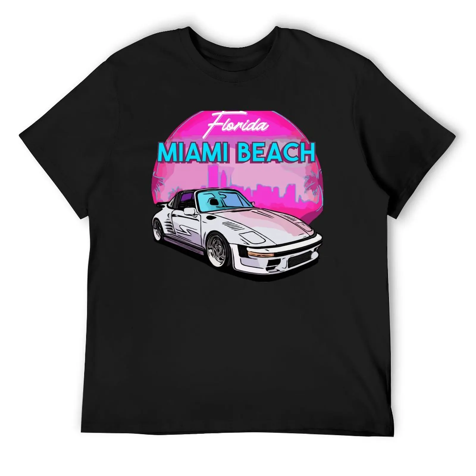 

Miami Beach TShirt Florida Miami Palm Trees and Vintage Car T-Shirt topping T-shirts oversize oversized t shirt men