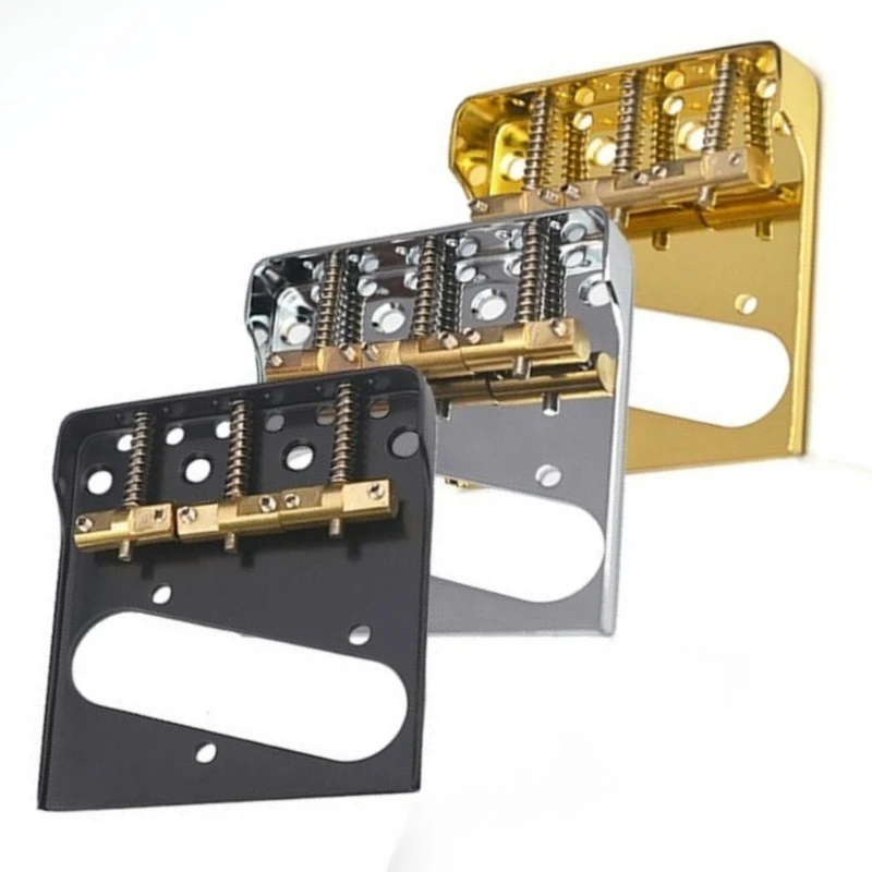 Vintage Brass Tele Bridge with Chrome Plating - Authentic 6-Saddle Guitar Bridge Kit w/ Mounting Screws