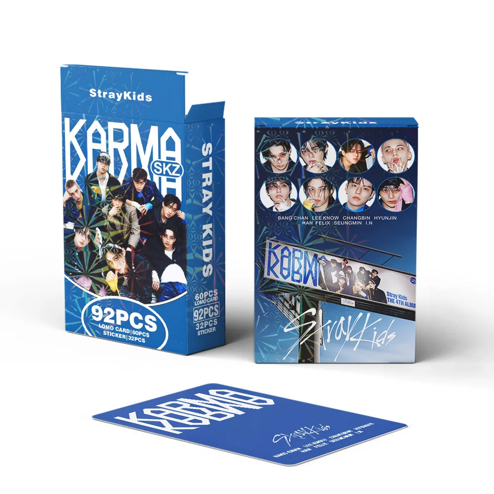 92 STRAY KIDS novos cartões Karma, mercadorias de anime estrela KPOP, cartões pequenos LOMO, presentes de aniversário para crianças