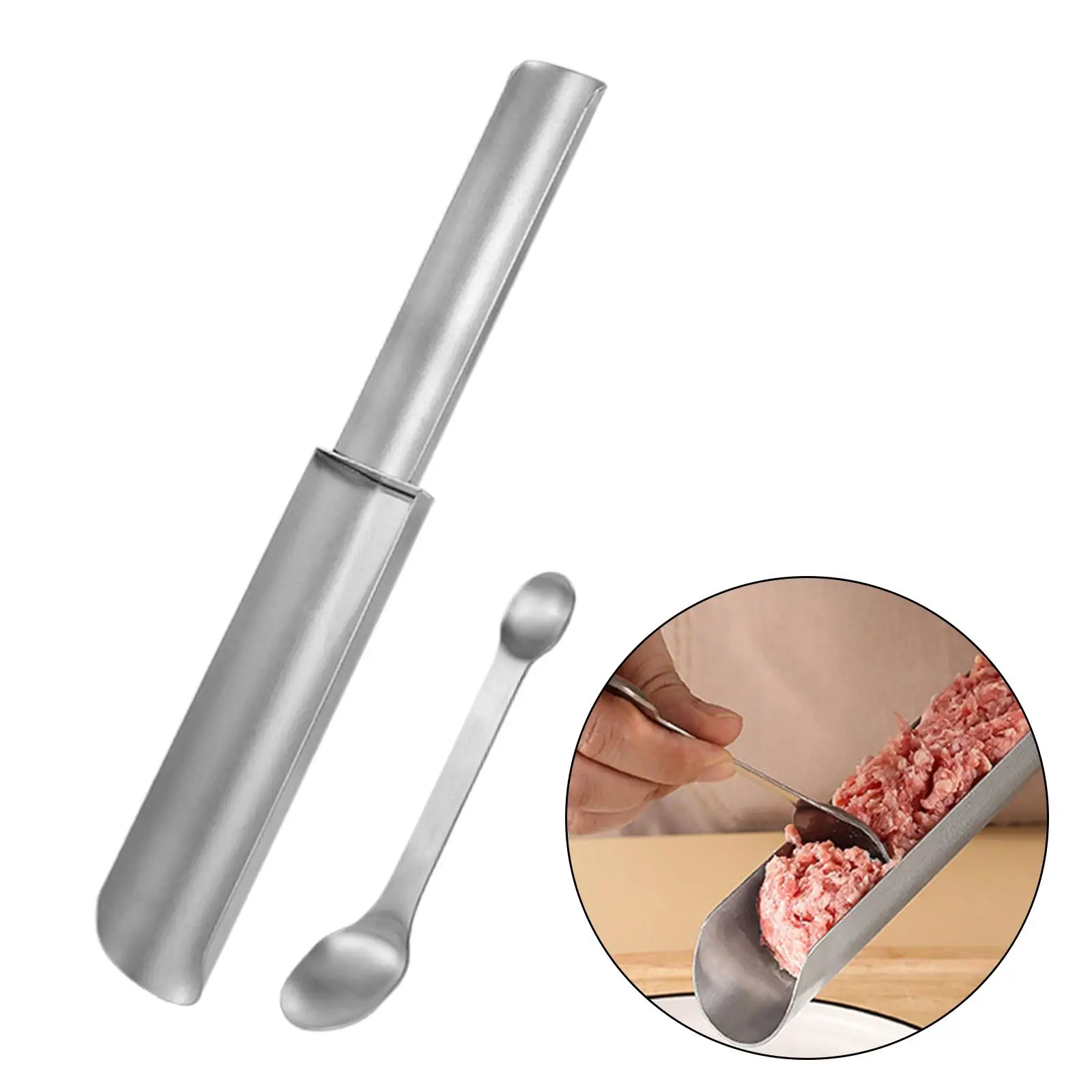 Stainless Steel Meatball Maker Utensils DIY Prawn Sliding Tool Meatball