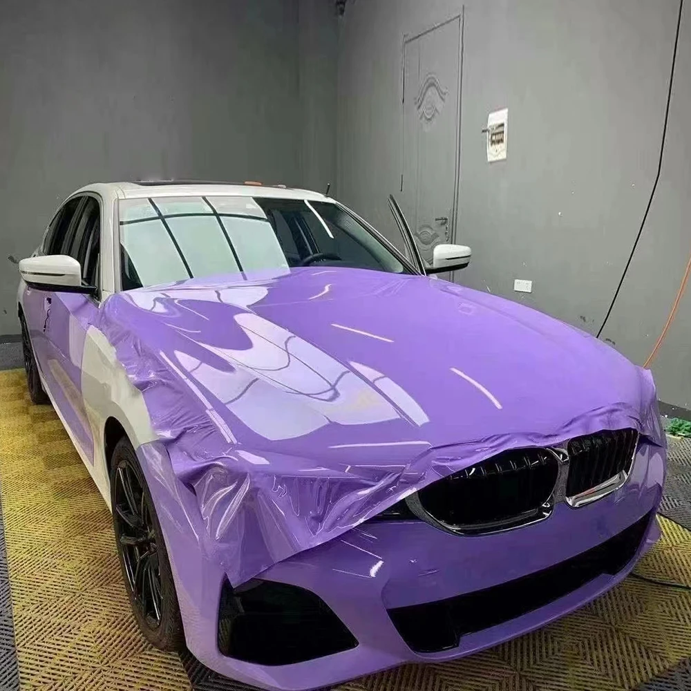 Wrapmaster Super glossy crystal Lavender purple car wrap vinyl pvc self-adhesive car wraps