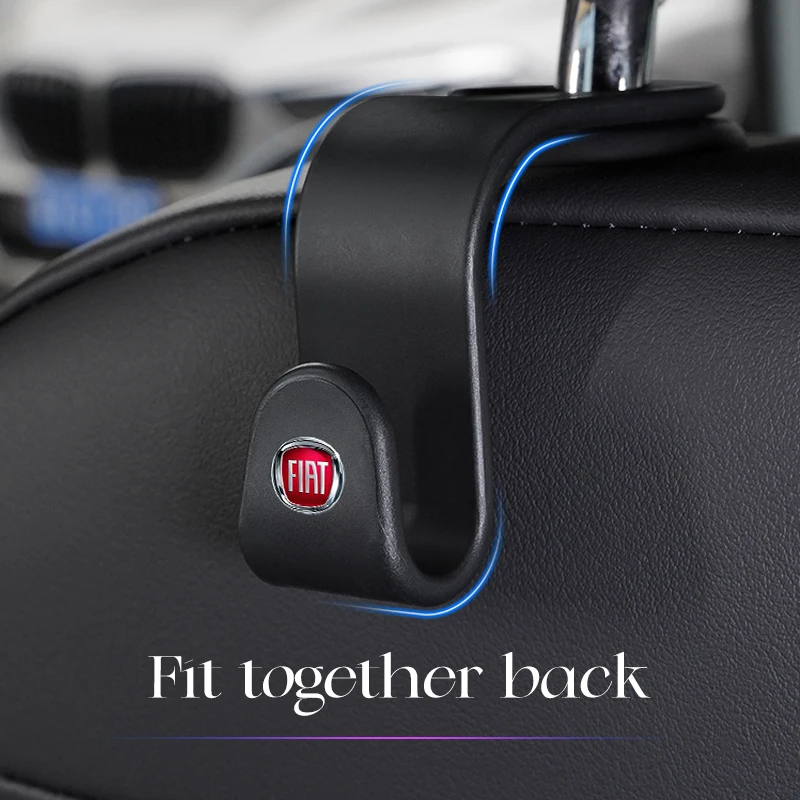 Ganchos para el Respaldo del Asiento del Coche, Ganchos de Almacenamiento para el Asiento Trasero, Accesorios para el Coche, para Fiat 500 600 / 600e Grande Panda Panda Topolino 500X Series 2026