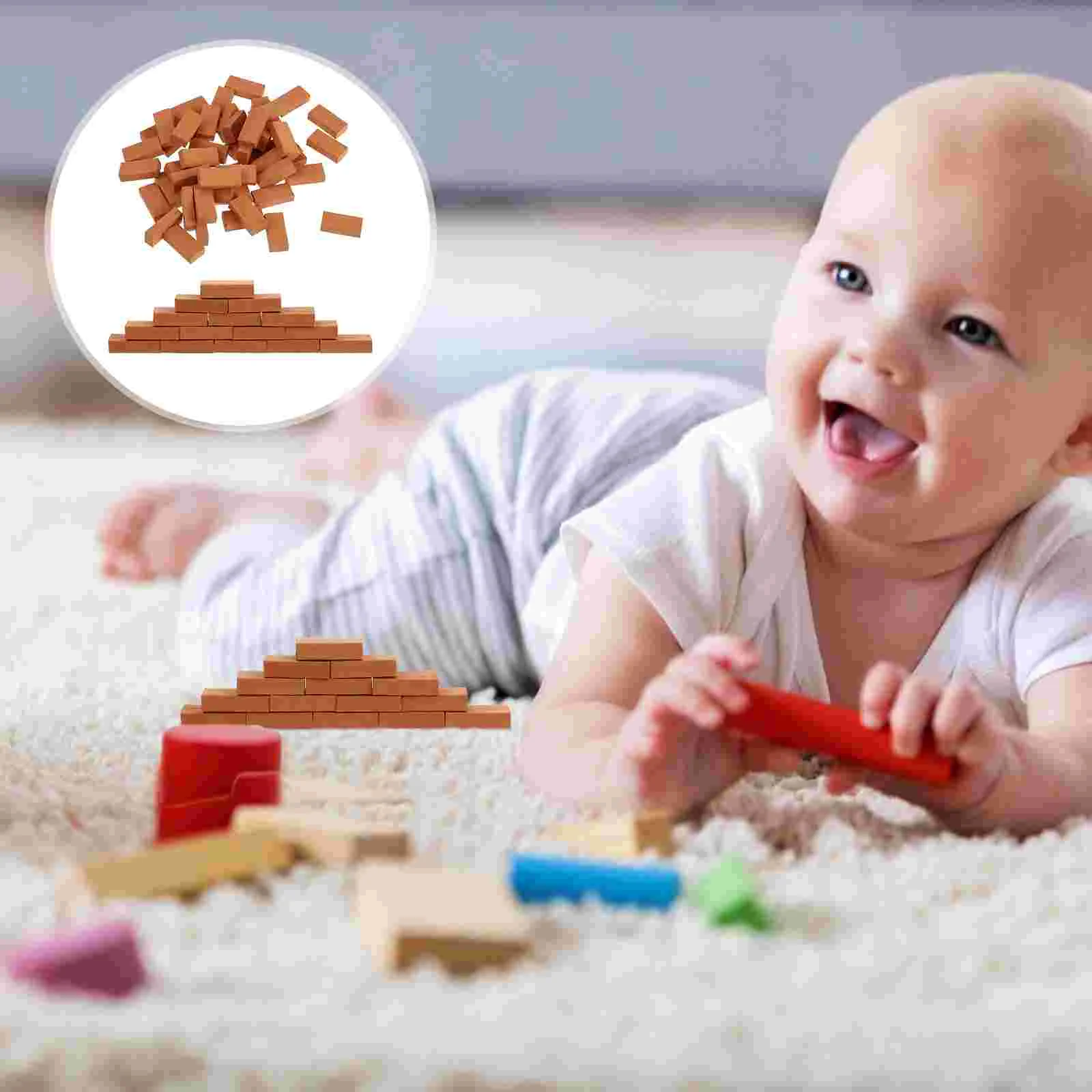 100 Pcs Mini Bricks Model DIY Miniature Wall Decor Micro Landscape Sand Table Ornament Toys