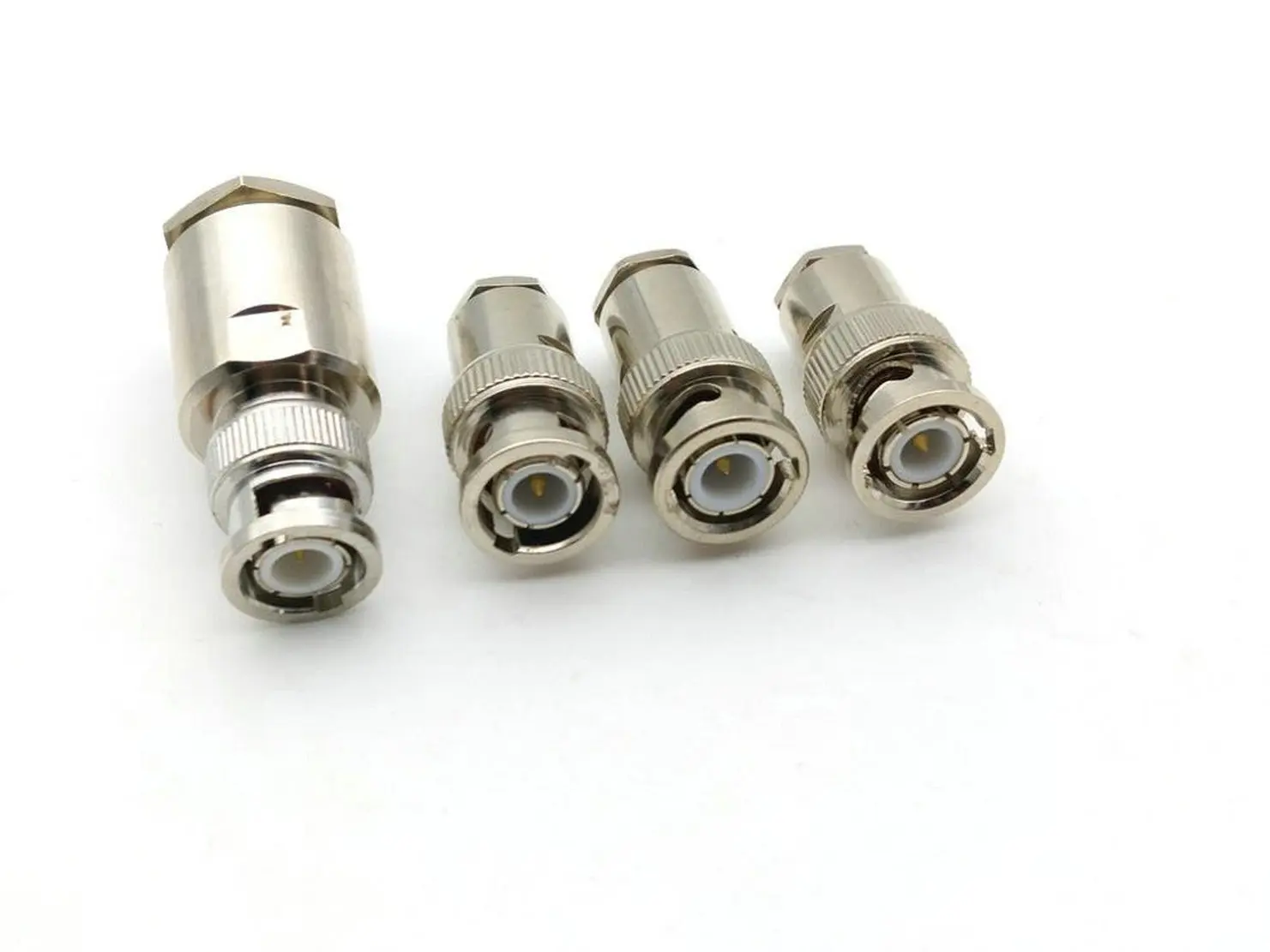 10pcs 50ohm BNC CONNECTOR COPPER BNC Clamp Plug adap[ter for RG 316 RG58 RG59 RG6 RG8 coaxial cable