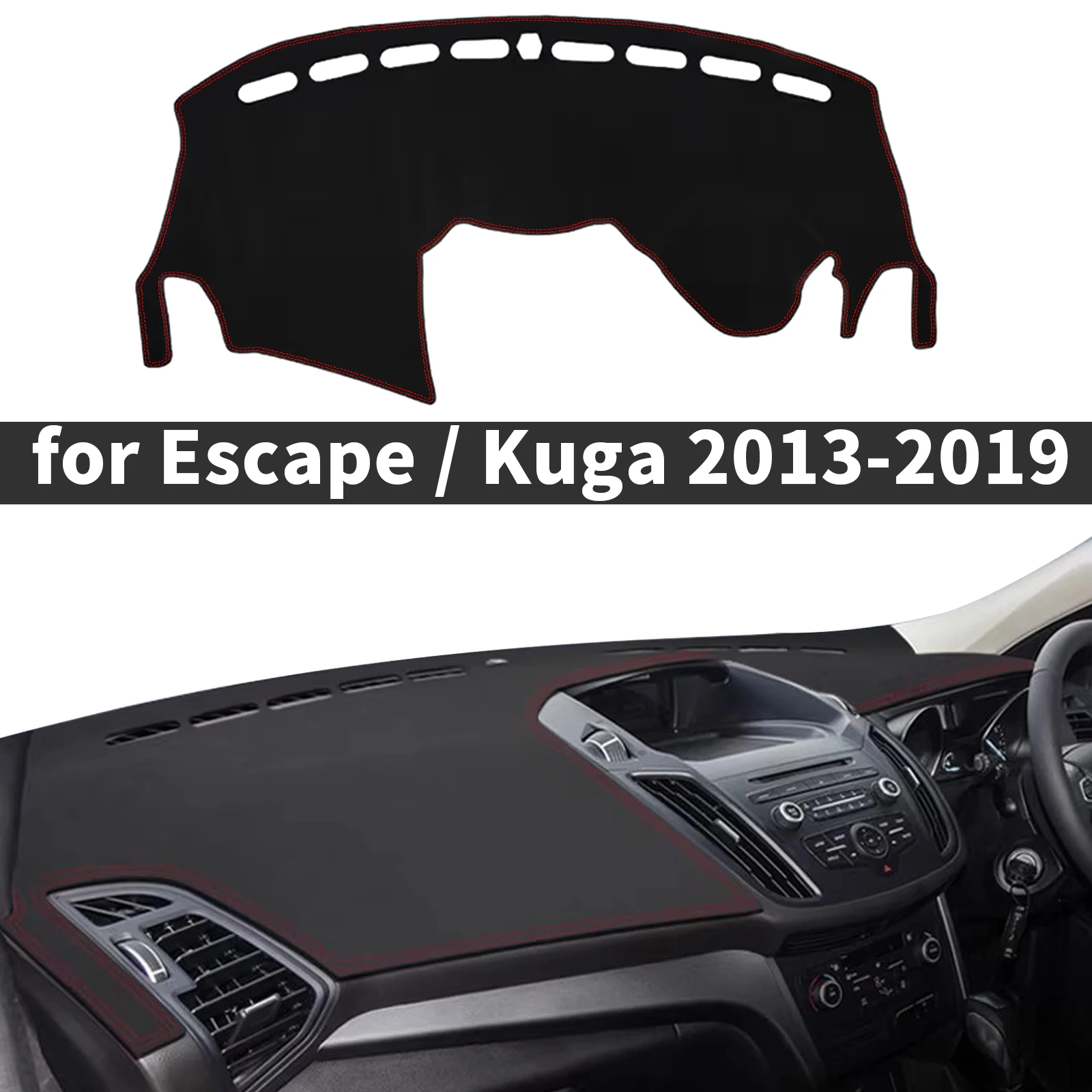 

for Ford Kuga 2 MK2 Escape 2013-2019 Car Dashboard Cover Dashmat Sunshade Anti‑Slip Anti‑UV Dash Mat Cover Interior Accessories