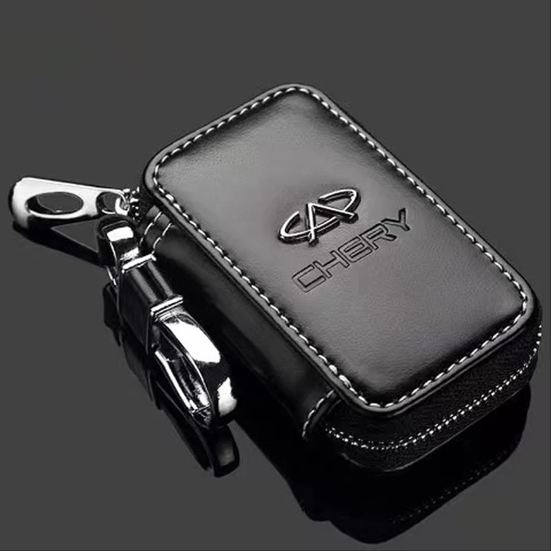 1PC Genuine Leather Car Key Cover Case Wallet For Chery Omoda 5 C5 Tigo 7 8 Pro Max Tigo 7 8 Plus Arrizo 5 Plus Auto Accessories