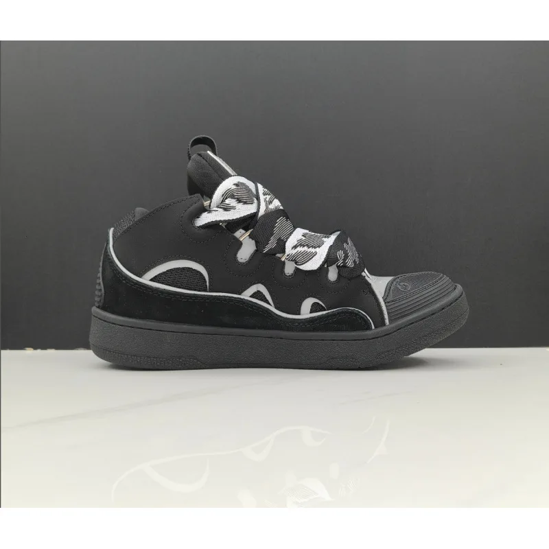 Leren sport- en vrijetijdsschoenen met veters voor heren en dames, retro boardschoenen, nieuwe papa-schoenen