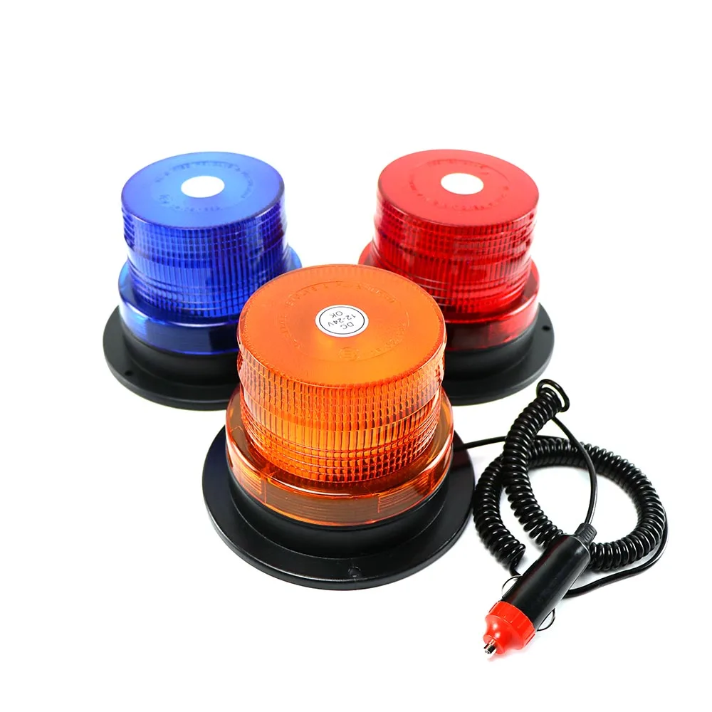 Car Strobe Light Emergency Rotating Traffice Indication Car Flash Beacon Light Orange Blue Red Flash Warning Lamp 12V 24V