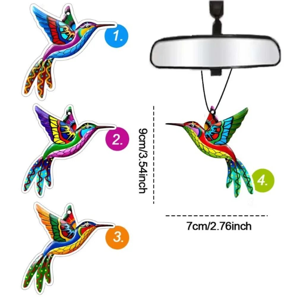 3‑10Pcs Colorful Hummingbird Hanging Paper Scent Ornament for Car Mirror Household Interior Decor
