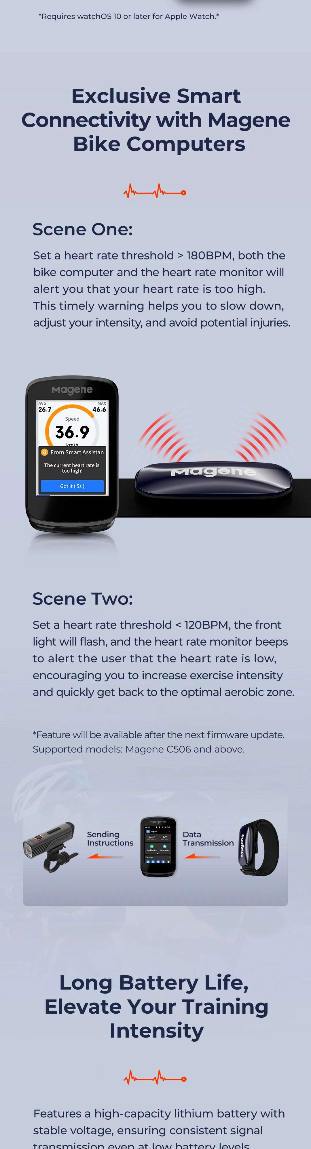 Magene H613 Herzfrequenzmesser, geteilter Brustgurt, 3-Kanal-Bluetooth, wiederaufladbarer Herzfrequenzsensor, Gesundheits-App, kompatibel mit Zwift – Detail 8