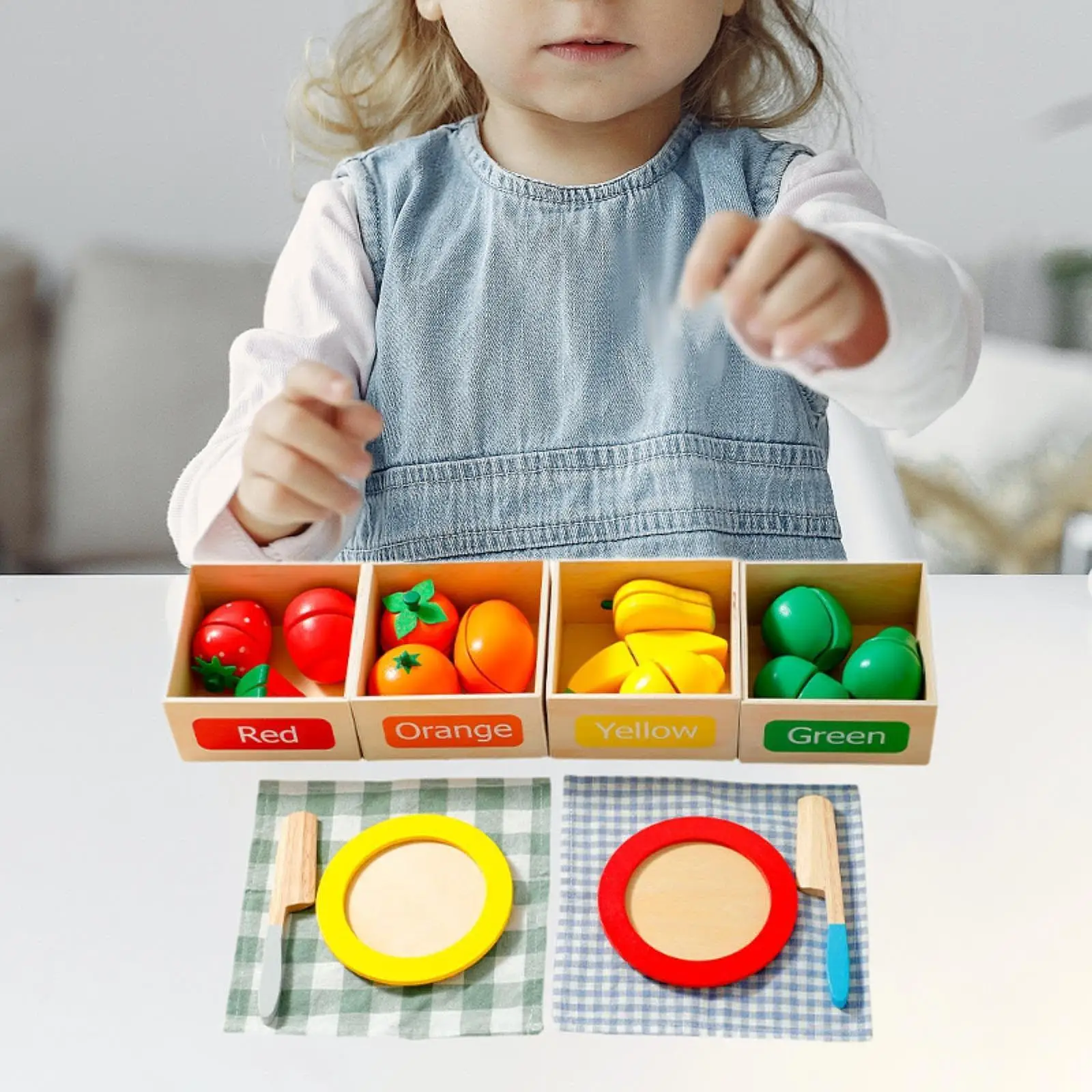 

Kitchen Pretend Toy Wooden Kitchen Set Realistic Early Learning Wooden Kitchen