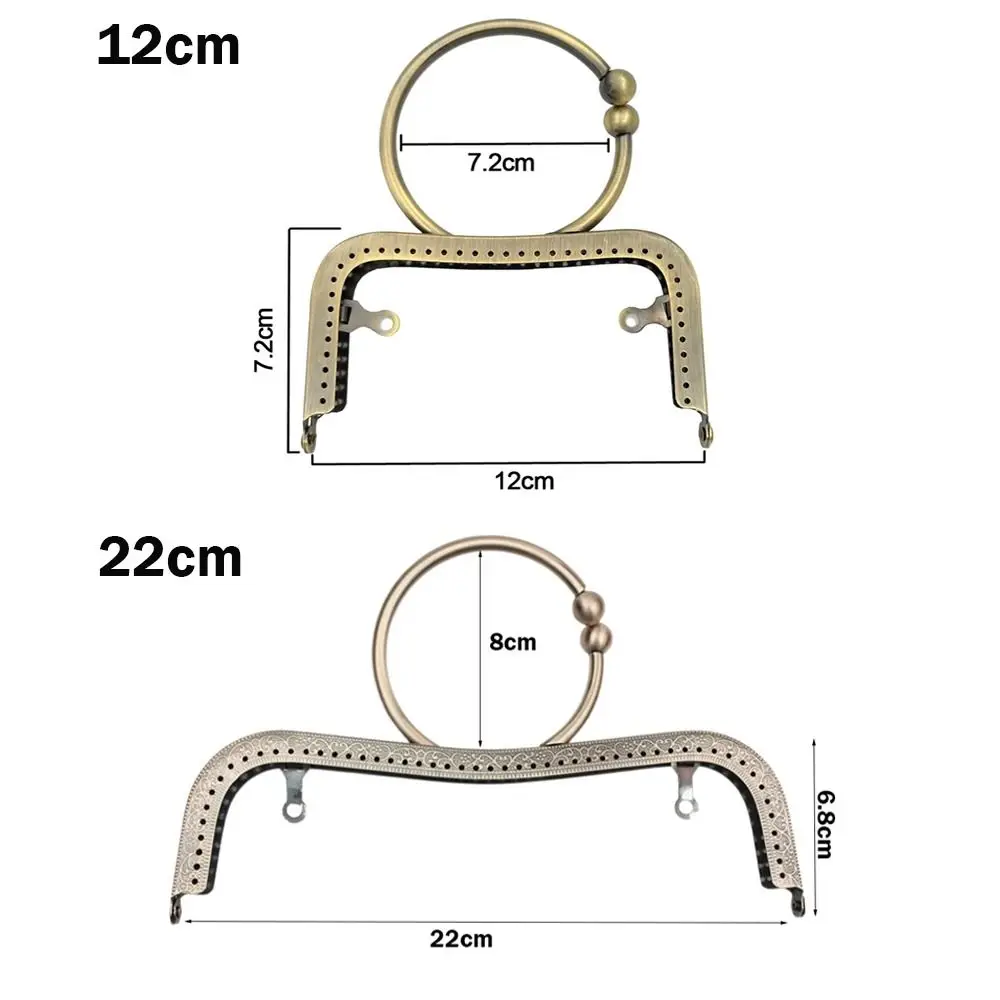 Purse Clasp Frame Bag Kiss Clasp Lock Metal Purse Frame for DIY Craft Purse Bag Making 22CM