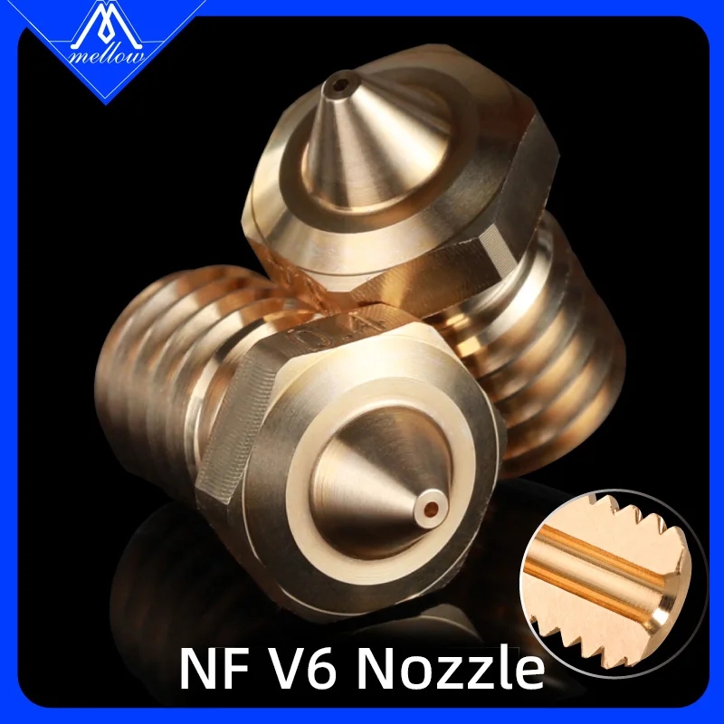

1Pcs High Quality Mellow NF Brass V6 Nozzle For DIY 3D Printer Nozzle Hotend DDG NF Sunrise Extruder Ender 3 Titan Extruder