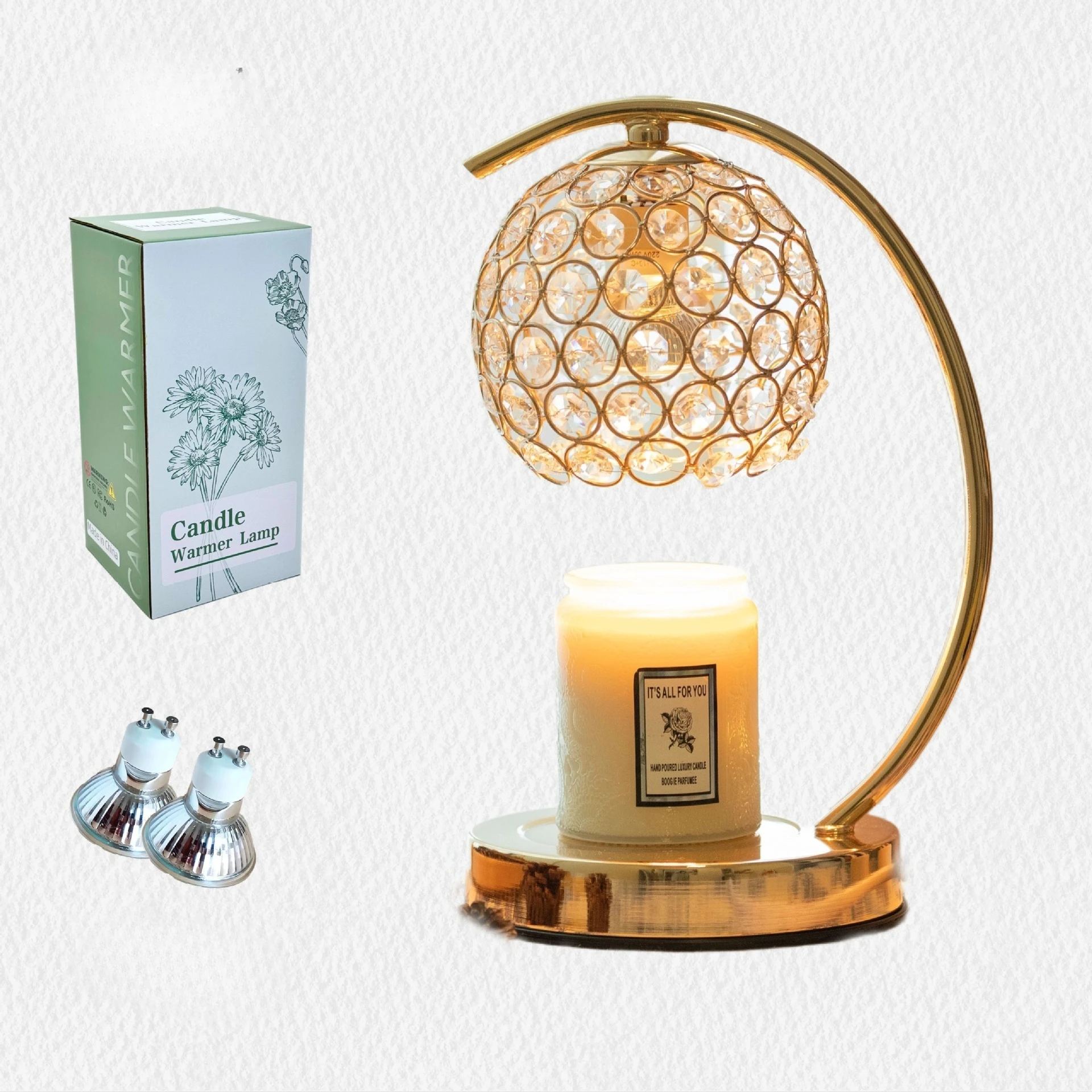 Elegant Crystal Wax Melt Lamp with Dimmable Light Perfect Gift for Home Decor Europe Style