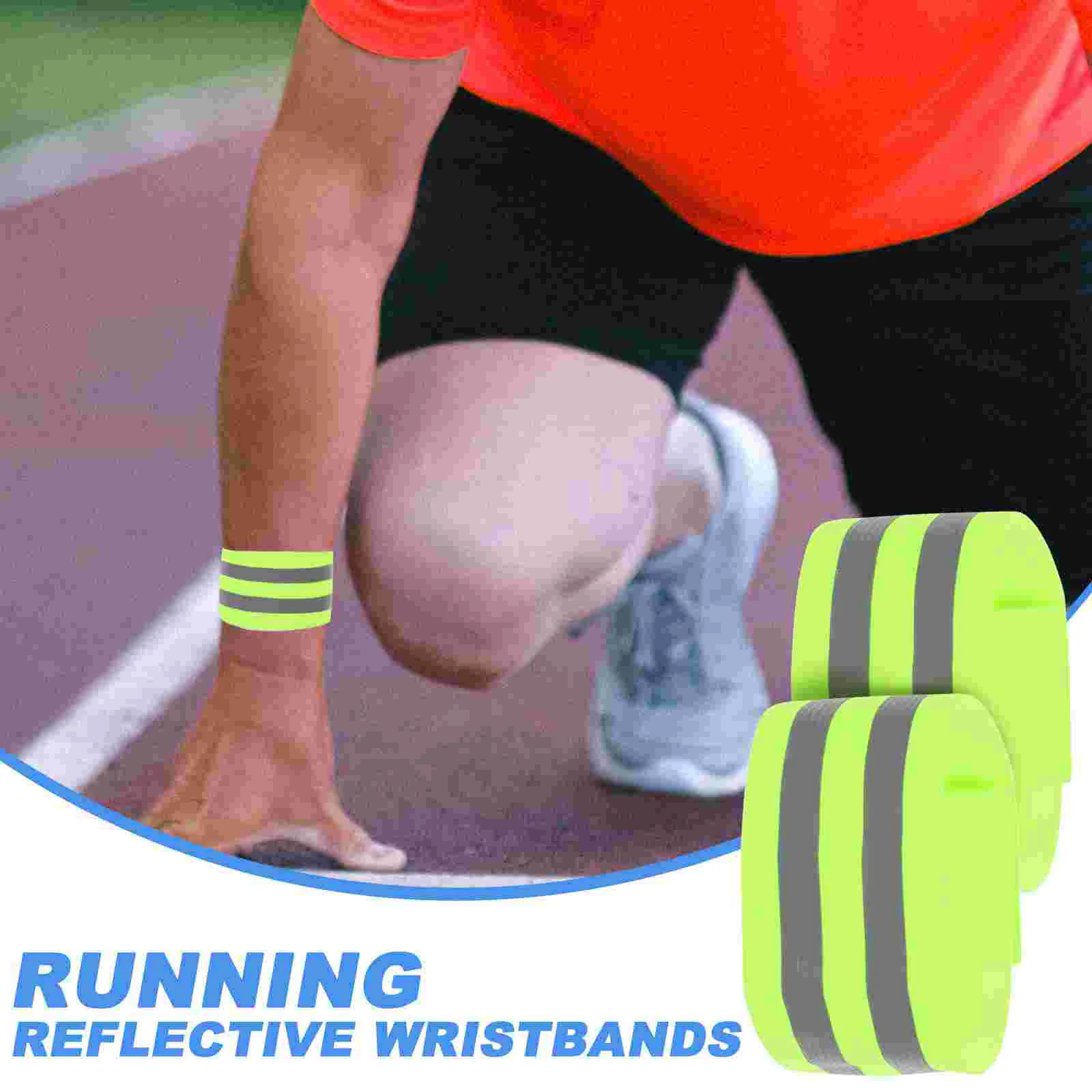 4 Pcs Reflective Wrist Strap High Visibility Armbands Wristbands for Sports Running Walking Straps Safety