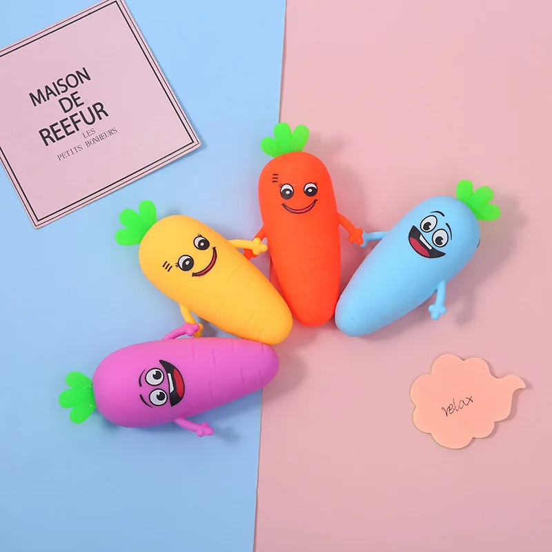 Simulated Fruit Stress Relief Toy Cartoon Carrot Pinch Music Release Stress Relief Rebound Toy