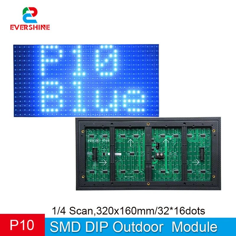 P10 Outdoor Waterproof Single Red White Blue Green Yellow Color Scrolling Program Message Sign LED Display Module