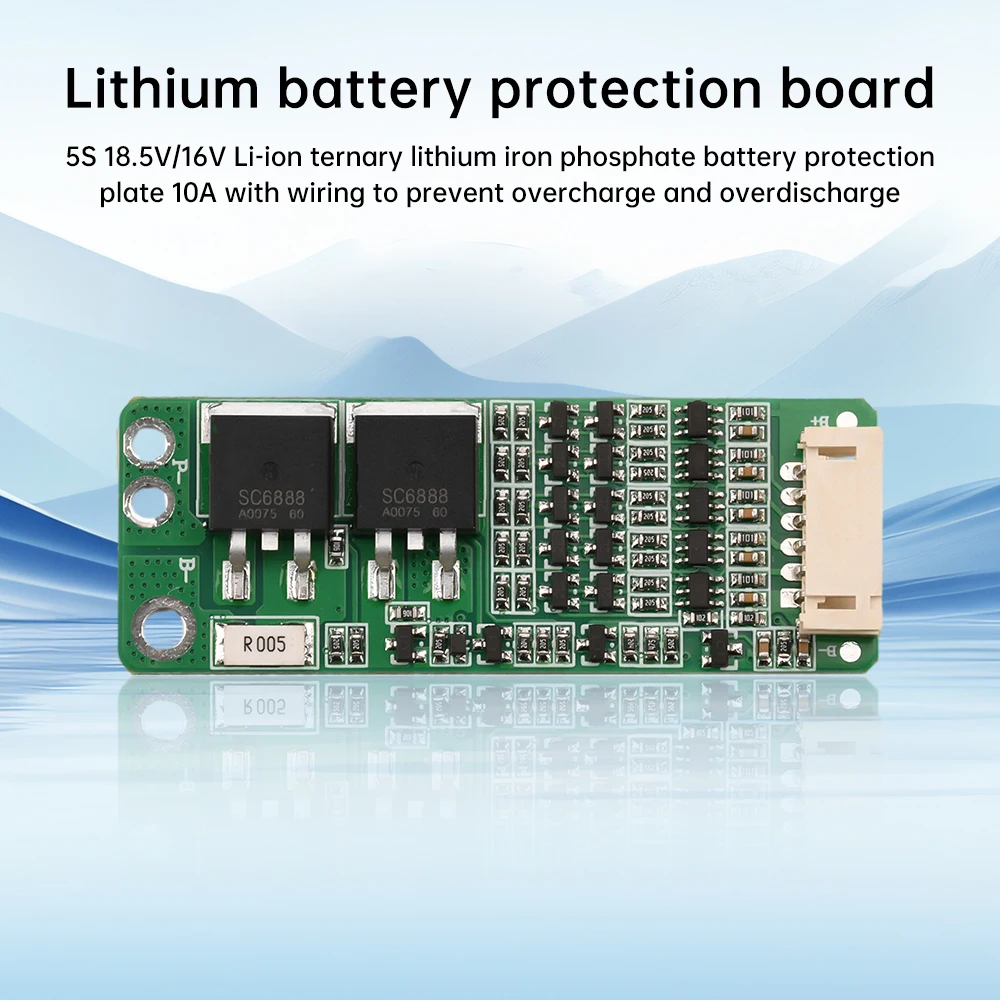 BMS 5S 16V 18.5V 10A Li-ion Lithium Battery 18650 Charger Protection Board Overcharge Overdischarge Short Circuit Protection