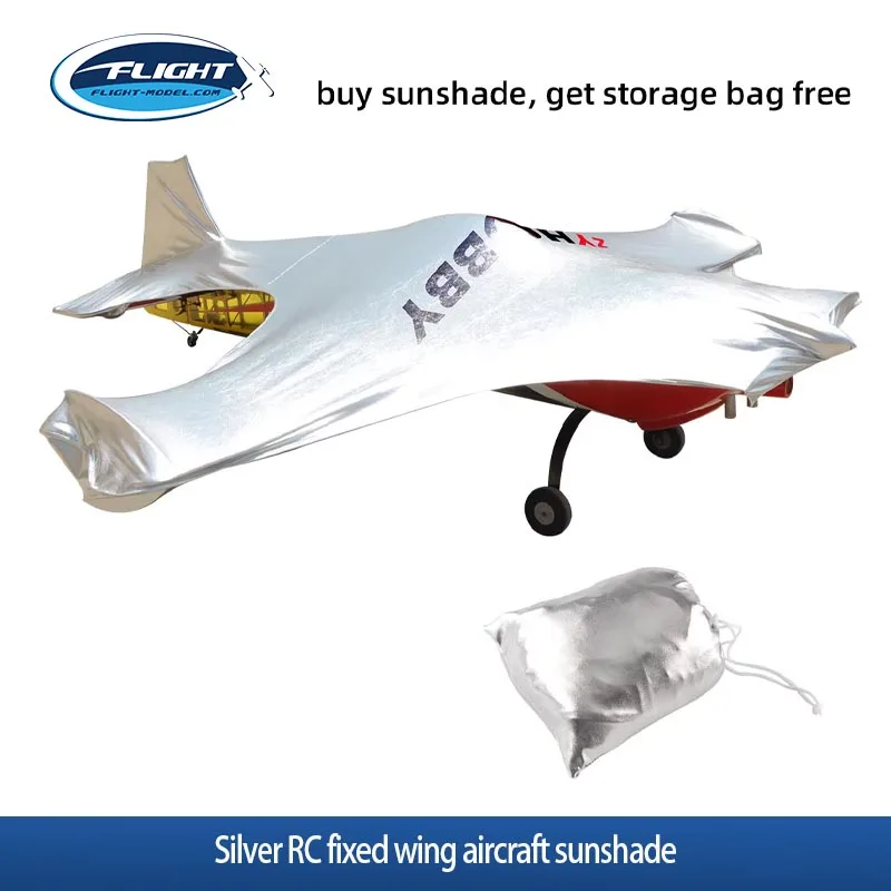 ZYHOBBY 1 Stück WBFLT60CC Silberne Reflektierende RC-Flugzeug-Sonnenabdeckung Wärmeisolierung Flugzeug-Sonnenschutz mit Aufbewahrungstasche