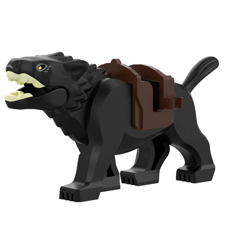 MOC 1PCS The Middle Ancient Wolf Mount Building Block For Lordesd Ring Animal Figures Bricks Particle Toy Children Birthday Gift