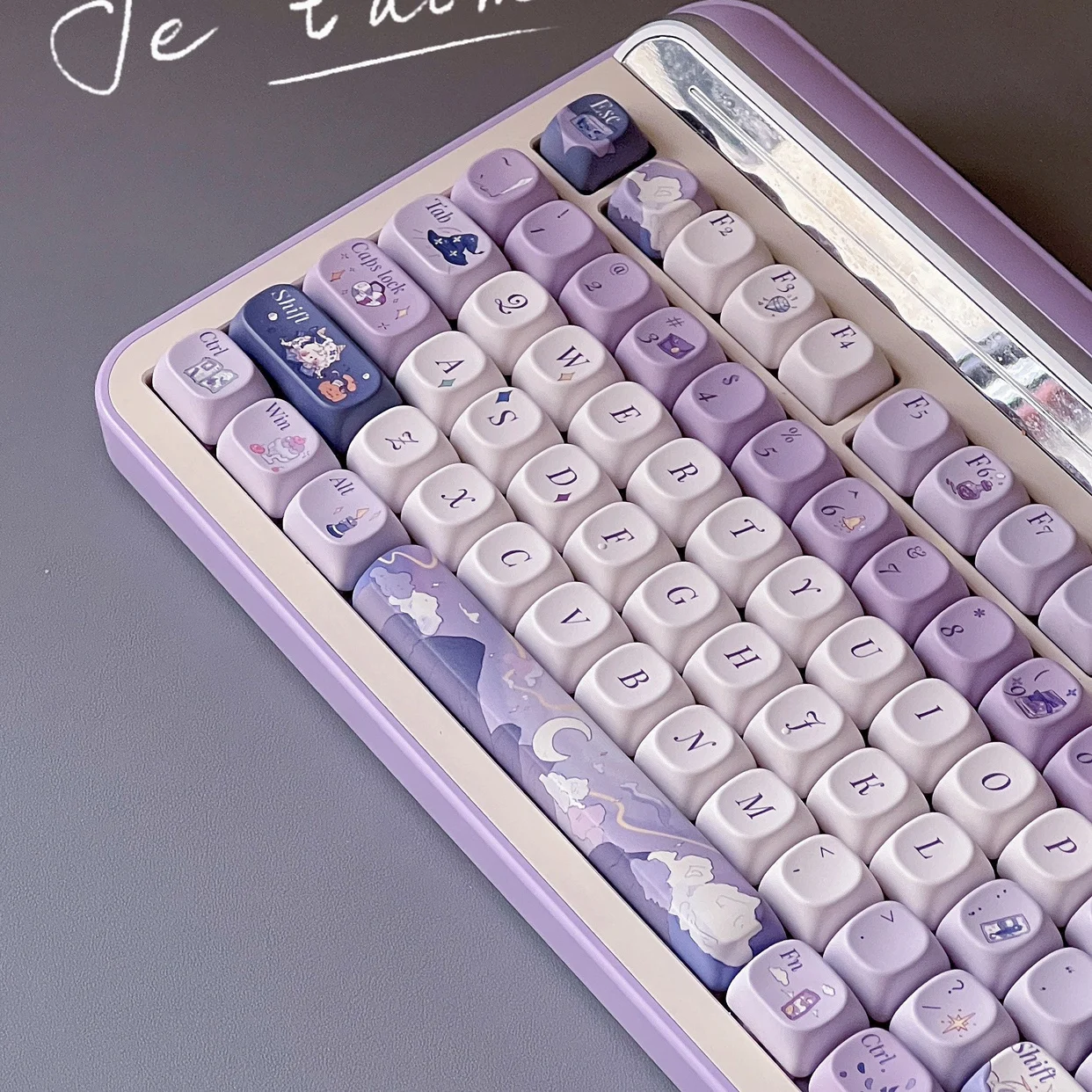 

Yangyang college moa height keycap customization heat sublimation original design cute wind