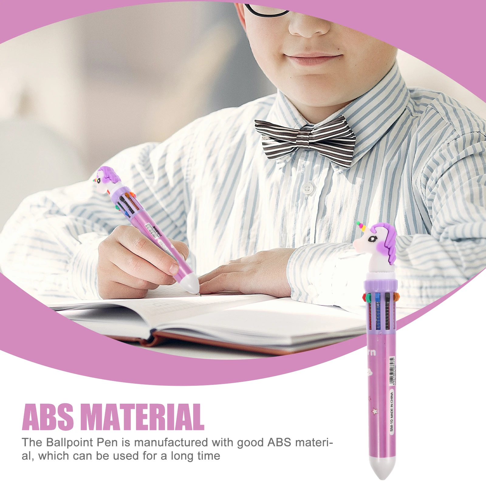 

4pcs Multicolor Ballpoint Pens Abs Wear-Resistant Writing Pen For Students Portable School Office Multi-Function