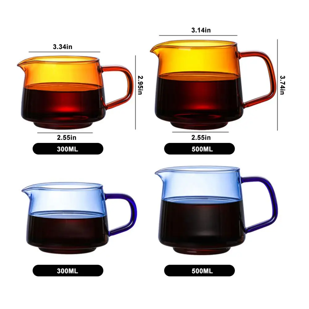 1/2pcs Small Glass Pitcher Clear Coffee Servers with Spout and Handle Milk Frothing Teapot Creamer Jug 300/550ml