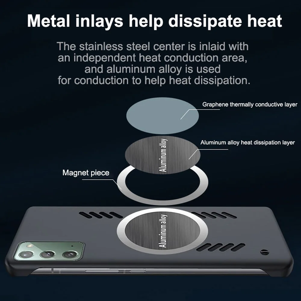 For Samsung Note 20 Ultra Case Note20 Graphene Borderless Hard Back Cover For Galaxy Note 20 Cooling Shell For SM Note 20Ultra image 4