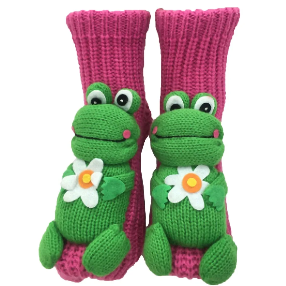 

Creativity 3D Knit Animal Socks Double Layer Warm Funny Socks Hand Crocheted Anti-Sweat Novelty Floor Socks for Men & Women