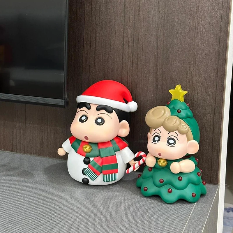 20cm Anime Crayon Shin Chan Figure Christmas Cosplay Shin-Chan With Light Action Figurine Collectble Models Gift Toy