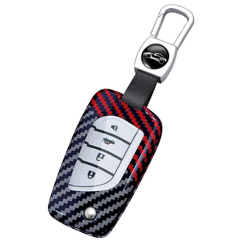 

Toyota Model B Protection Key Fob Cover Case Keychain Suitable for Modern Toyota Keyless Entry Key Fob（Black Red）