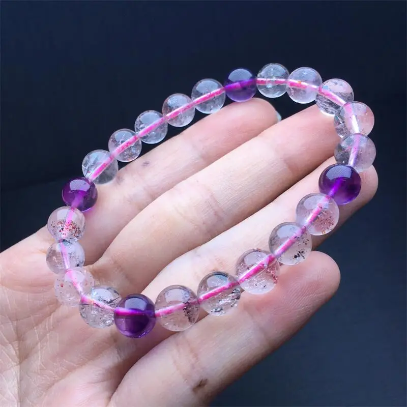 9MM Natural Super Seven Quartz Bracelet Colorful Gemstone Bead Strings Fashion Beautifully Jewelry 1PCS