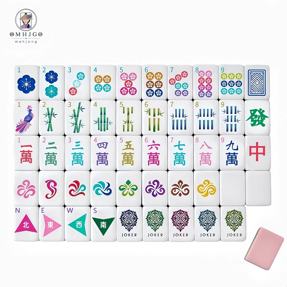 Sakura 4-Layer Acrylic Engraved Travel Mahjong Tiles Luxury American Mahjong Set Family Board Games Portable Mah Jongg Gifts